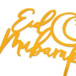 EID MUBARAK GOLD CAKE TOPPER (12 Pcs)