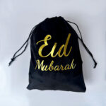 EID MUBARAK BLACK VELVET BAG (30 PCS)