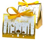 WHITE WITH GOLD EID MUBARAK PAPER BOX (12 PCS)