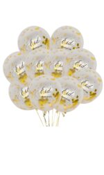 WHITE WITH GOLD TRIM EID MUBARAK BALLOONS (34 PCS) - Image 2