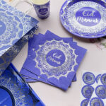 Eid Mubarak Purple Silver Trim Set