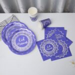 Eid Mubarak Purple Silver Trim Set - Image 2