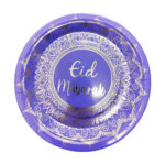 Purple Silver Trim Paper Plates