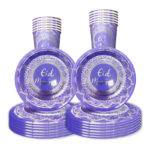 Eid Mubarak Purple Silver Trim Set - Image 4