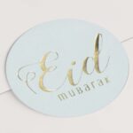 WHITE GOLD EID MUBARAK STICKERS