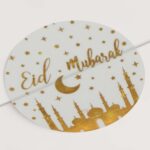 CLEAR WITH GOLD TRIM EID MUBARAK STICKER