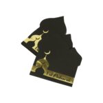 BLACK AND GOLD TRIM NAPKINS