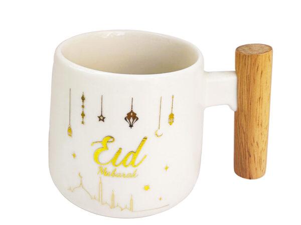 WHITE GOLD EID MUBARAK PORCELIN CUPS
