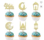 Eid Mubarak Cupcake Toppers (2 sets of 6 pcs each total 12 pcs)